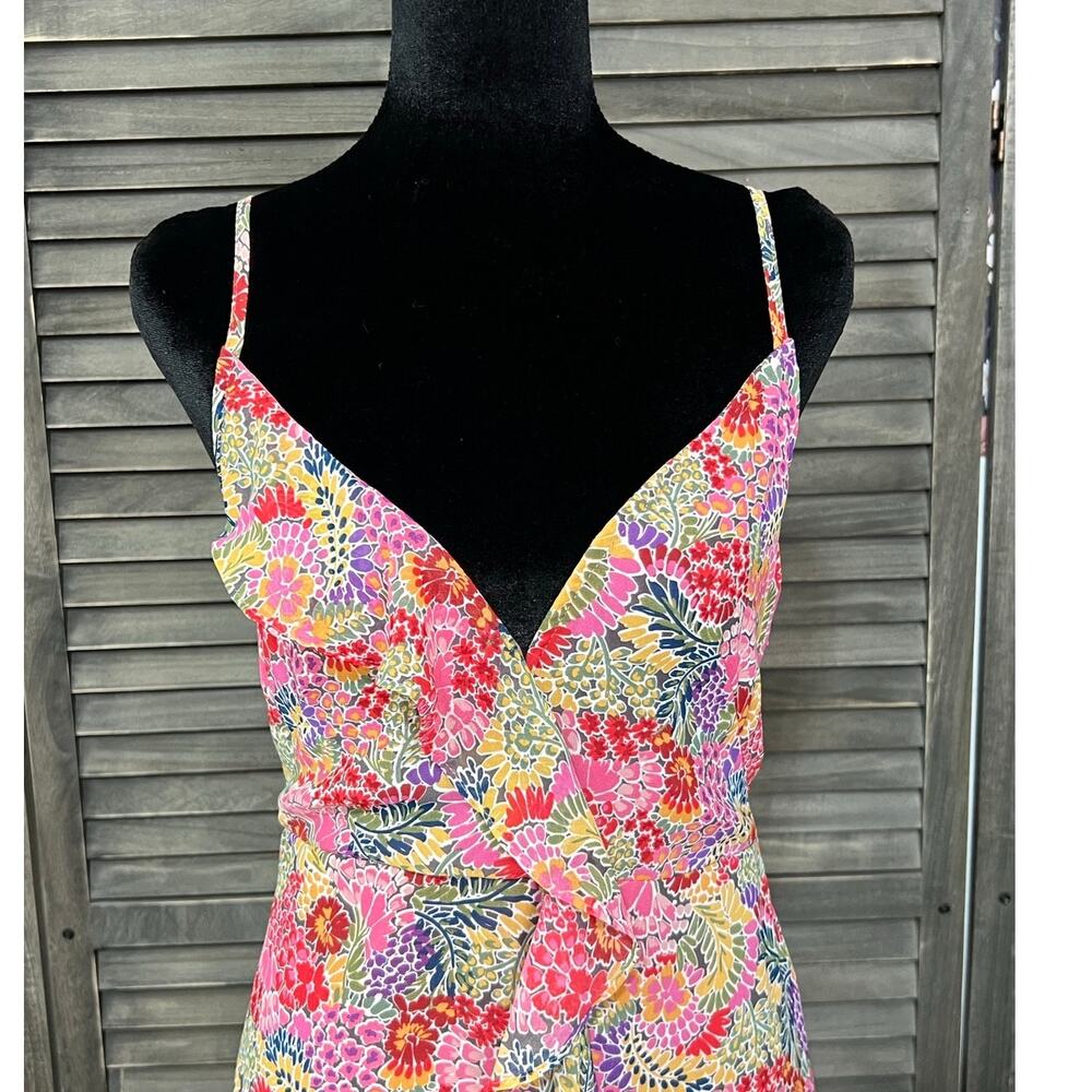 VICI Tropical Floral Hi Low Maxi Dress Open Back Cruise Resort Wedding S NWOT - Picture 4 of 11